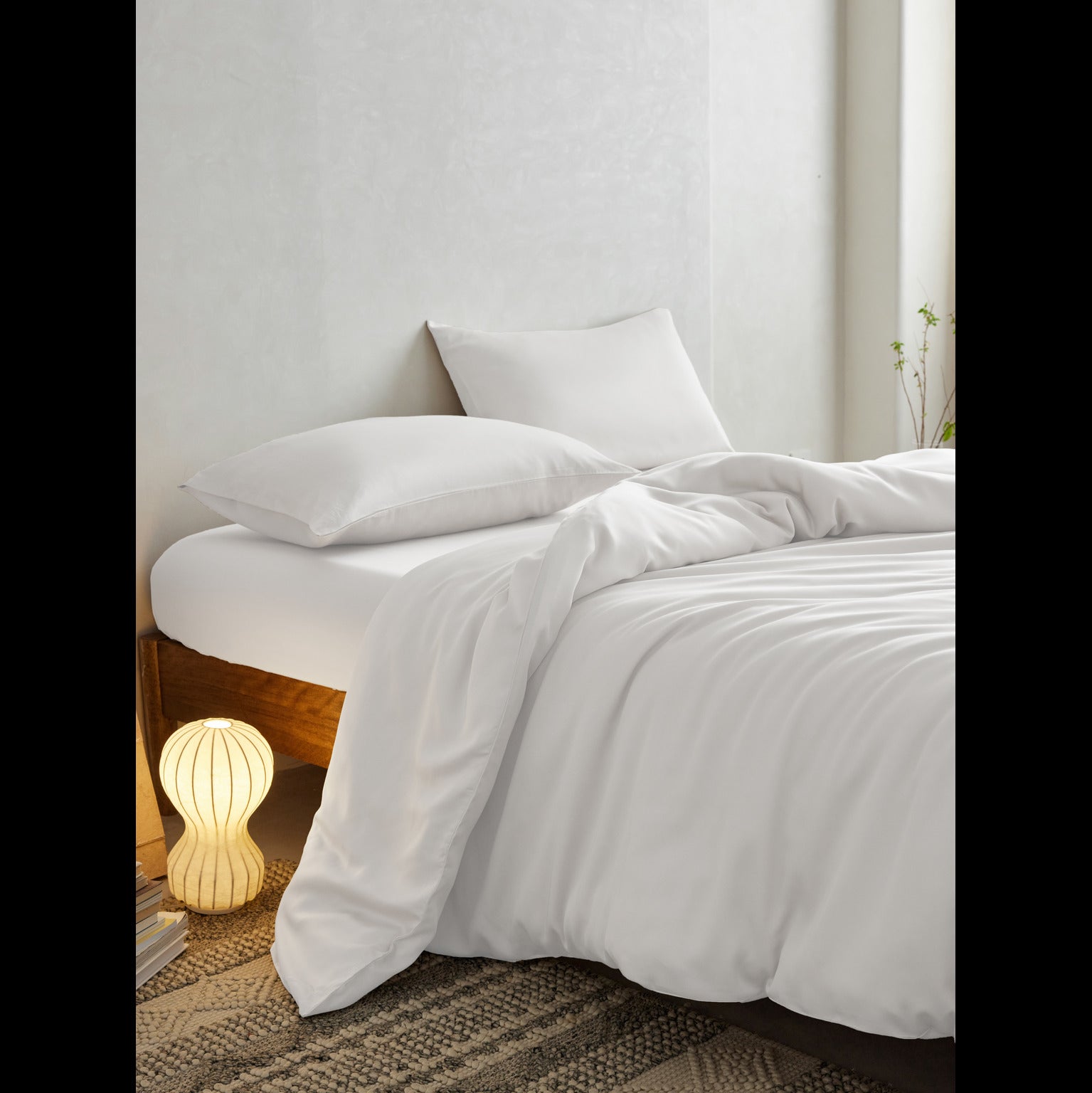 White Bamboo Duvet Cover Set