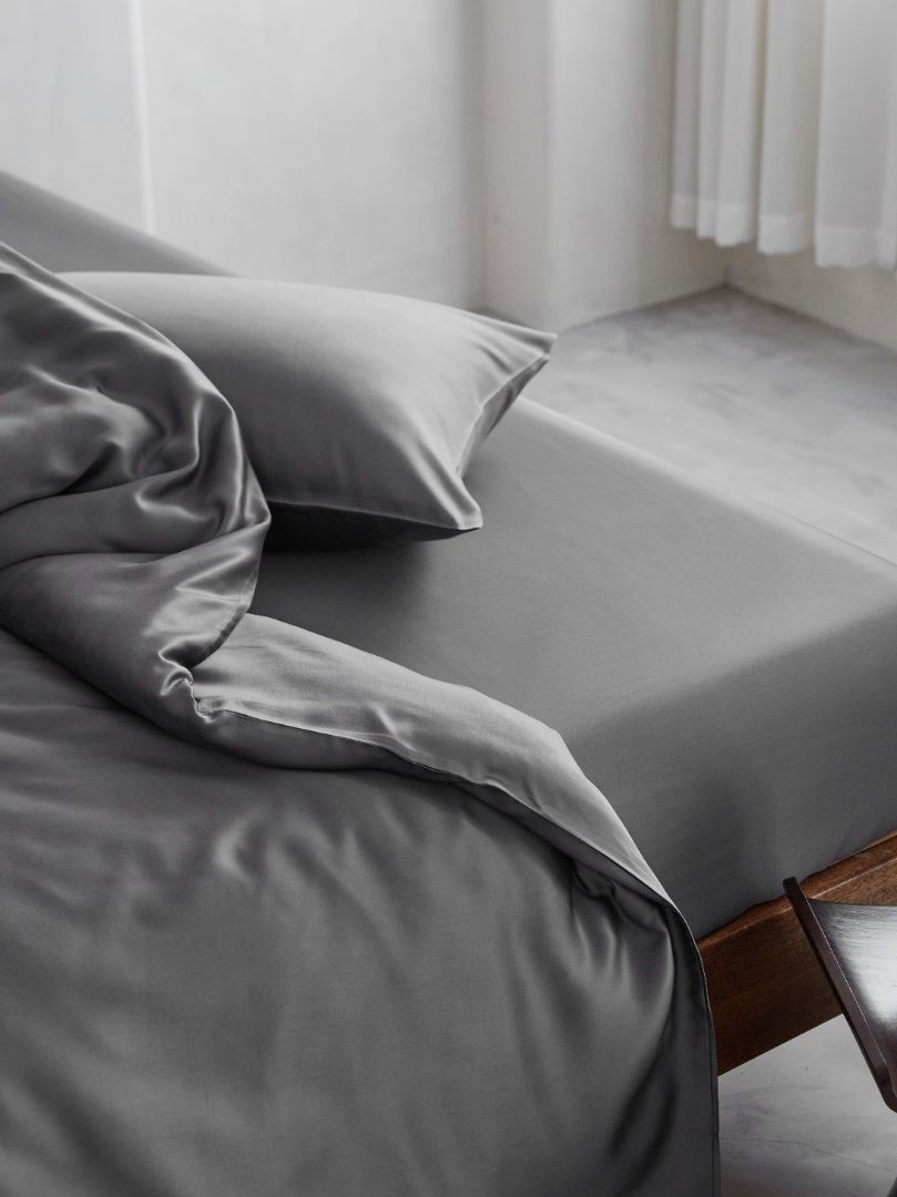 Dark Grey Bamboo Duvet Cover Set