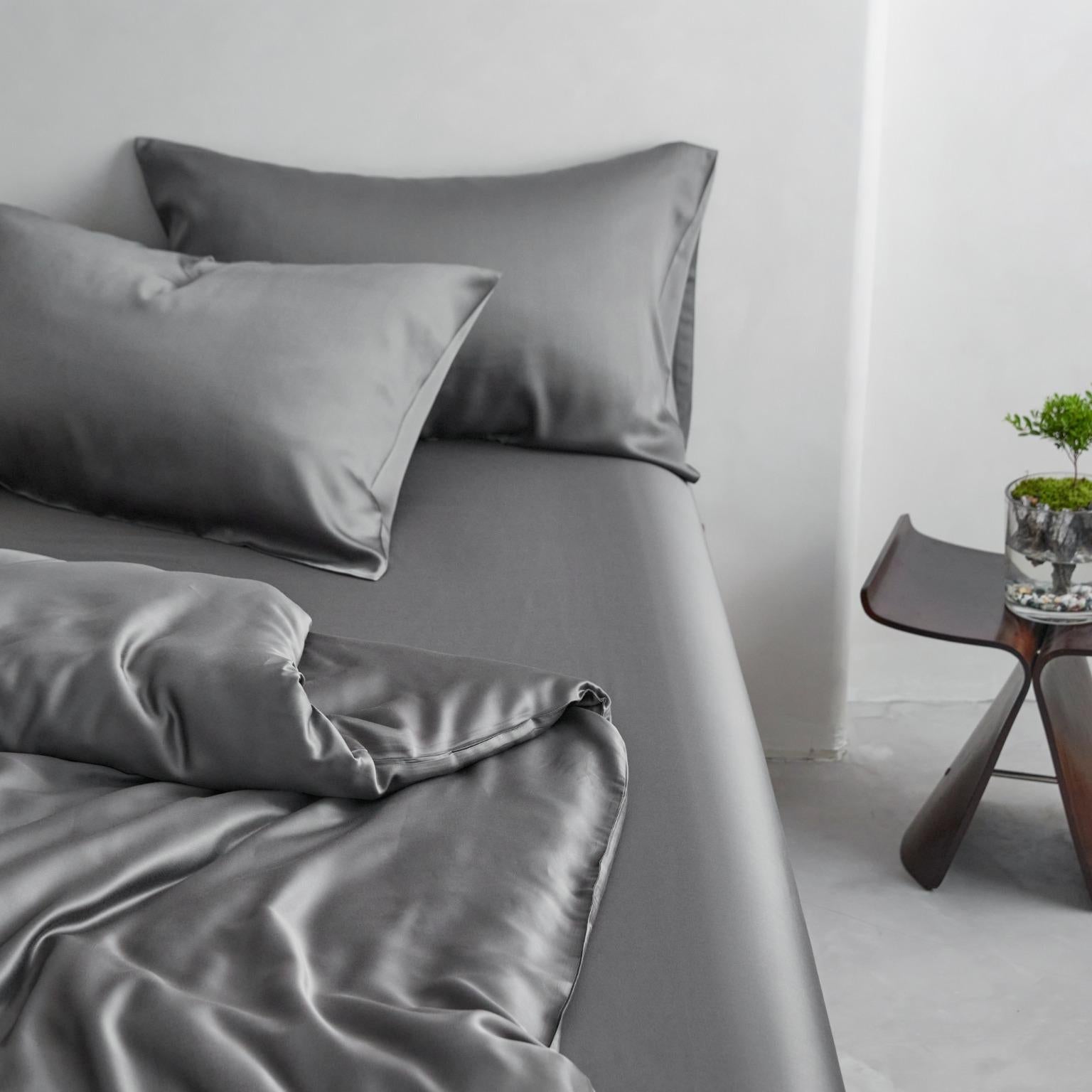 Dark Grey Bamboo Duvet Cover Set